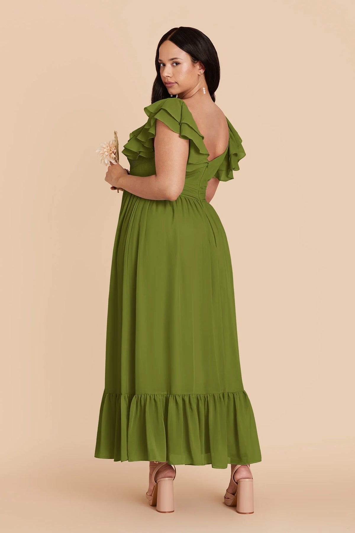 Talia Cactus back view bridesmaid dress