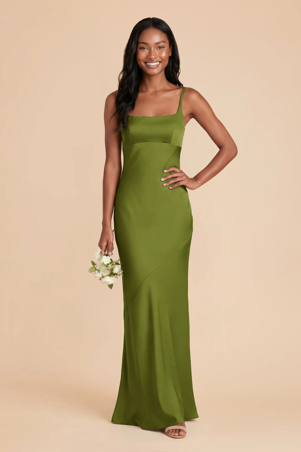 Noelle Cactus front view bridesmaid dress