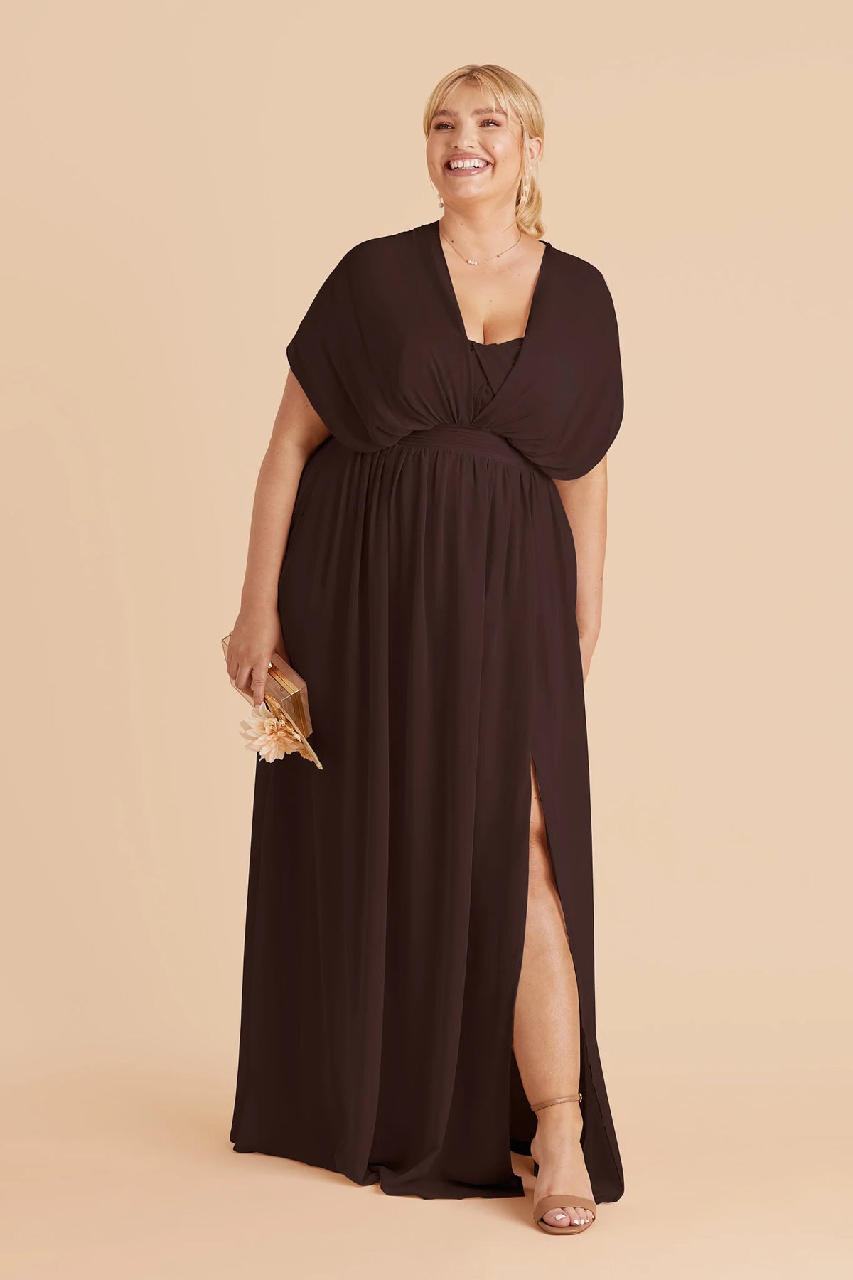 Elodie Café Noir alternate view 1 bridesmaid dress