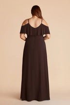 Genevieve Café Noir back view bridesmaid dress