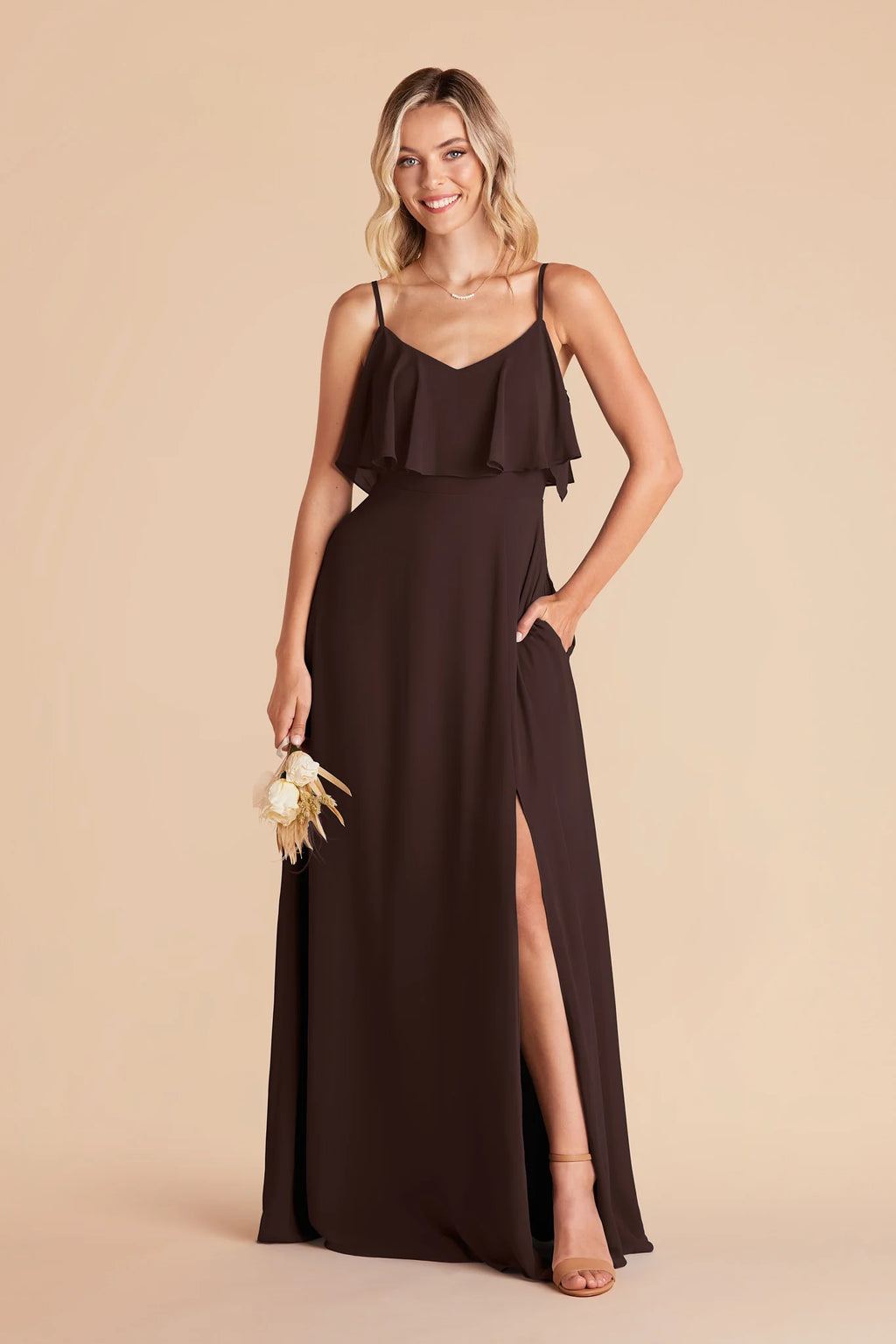 Genevieve Café Noir alternate view 2 bridesmaid dress