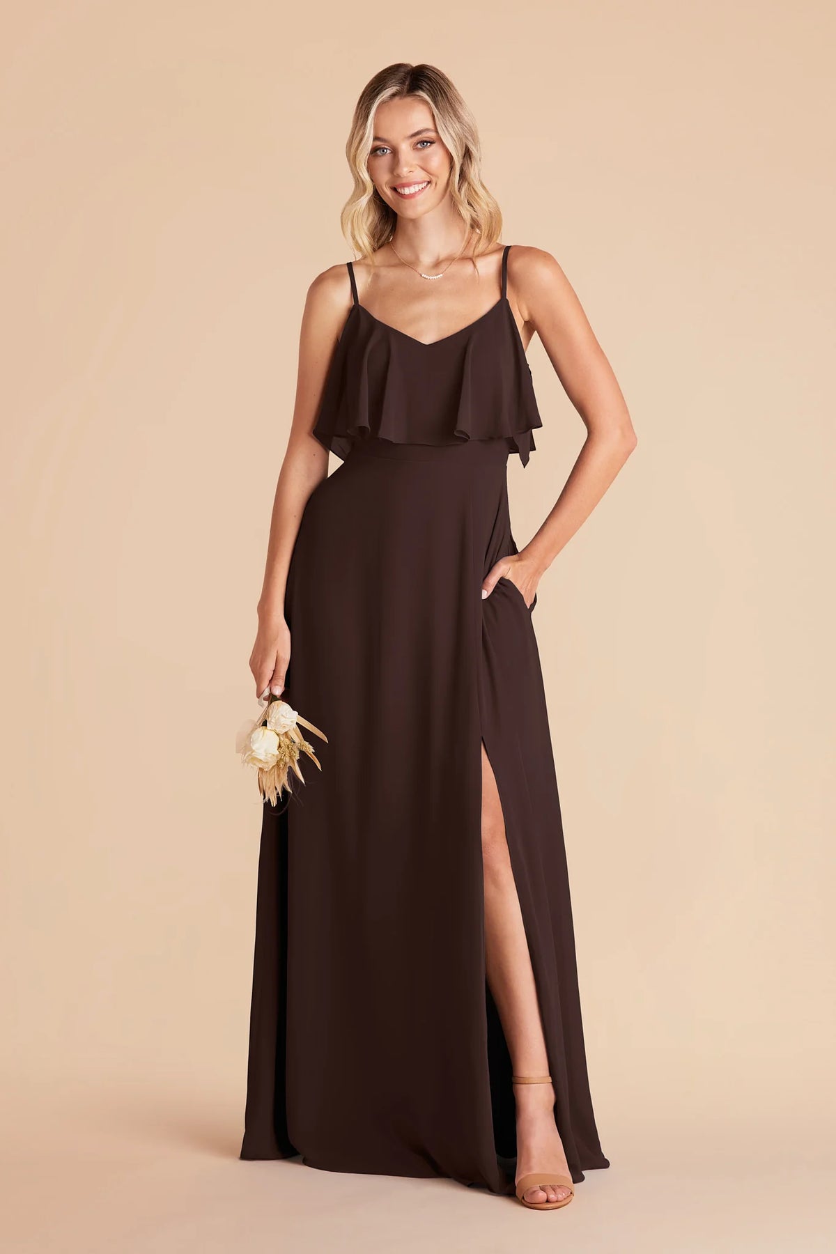 Genevieve Café Noir alternate view 2 bridesmaid dress
