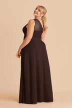 Celine Café Noir back view bridesmaid dress