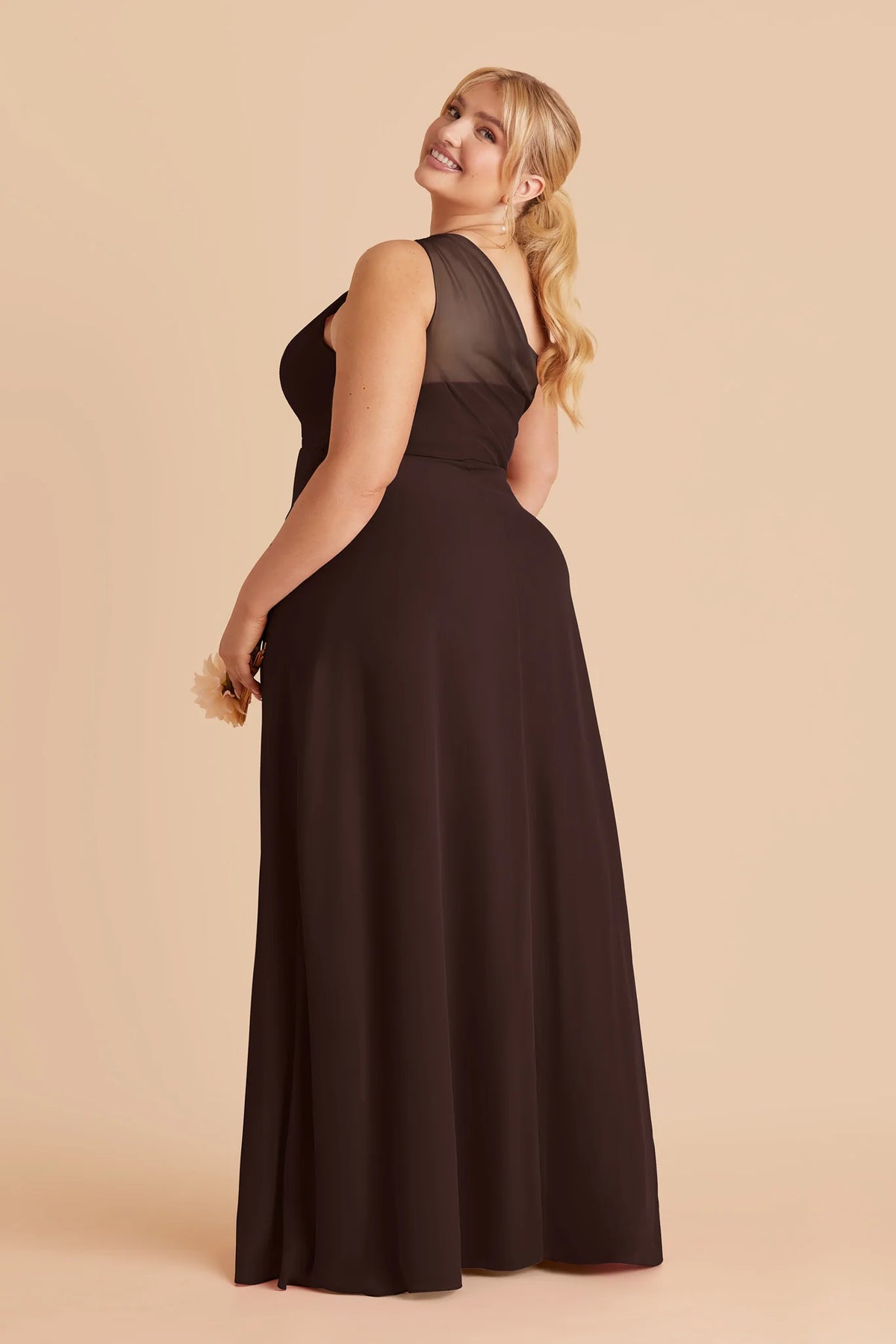 Celine Café Noir back view bridesmaid dress