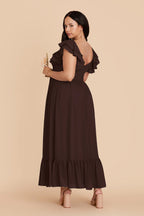 Talia Café Noir back view bridesmaid dress
