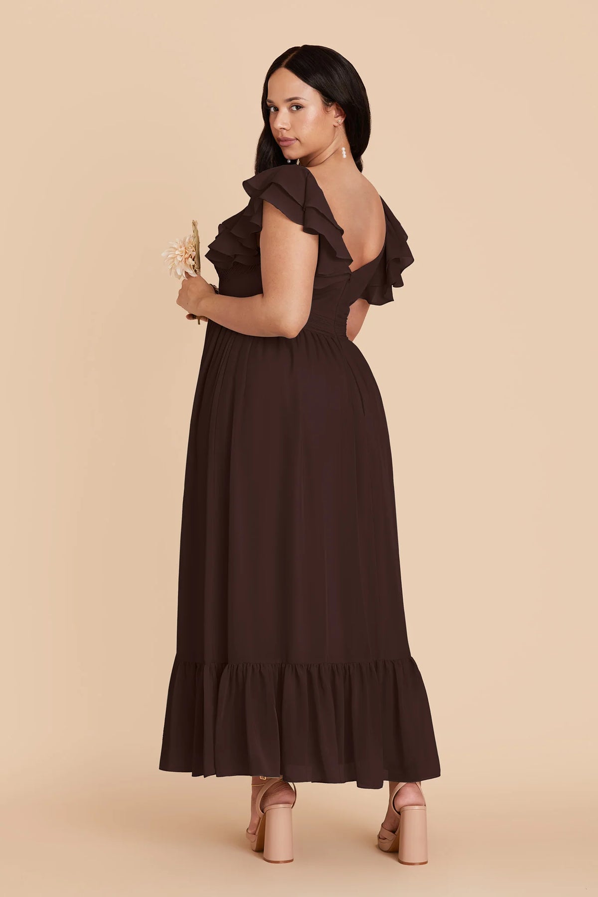 Talia Café Noir back view bridesmaid dress