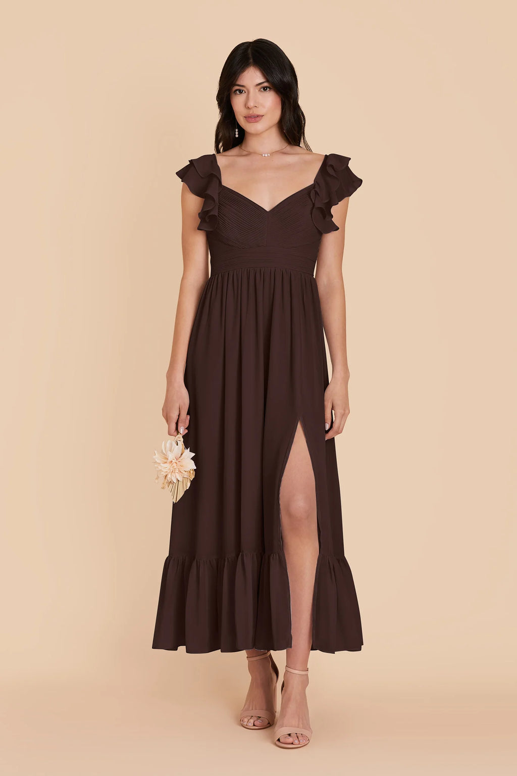 Talia Café Noir front view bridesmaid dress