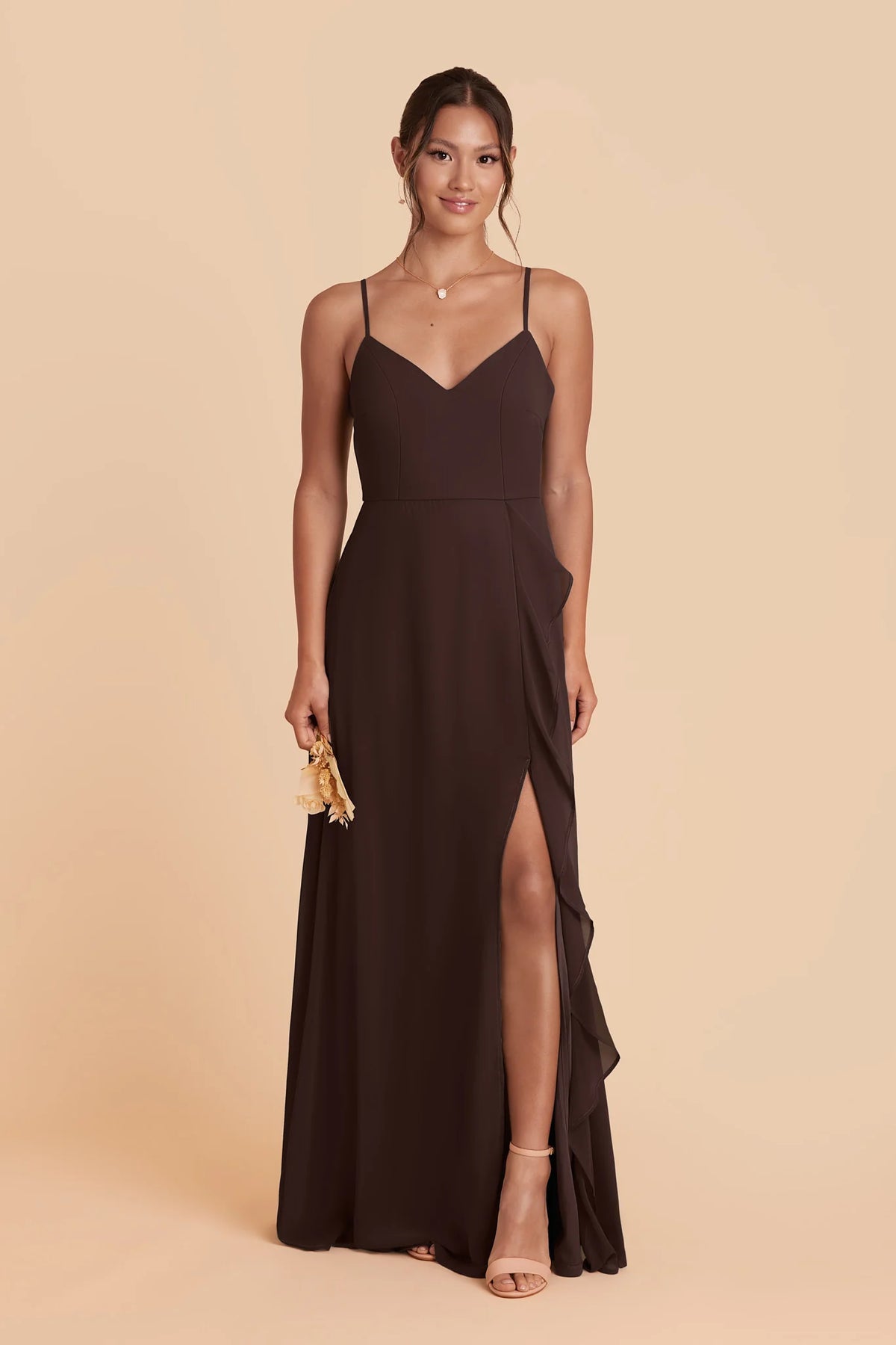 Margot Café Noir front view bridesmaid dress