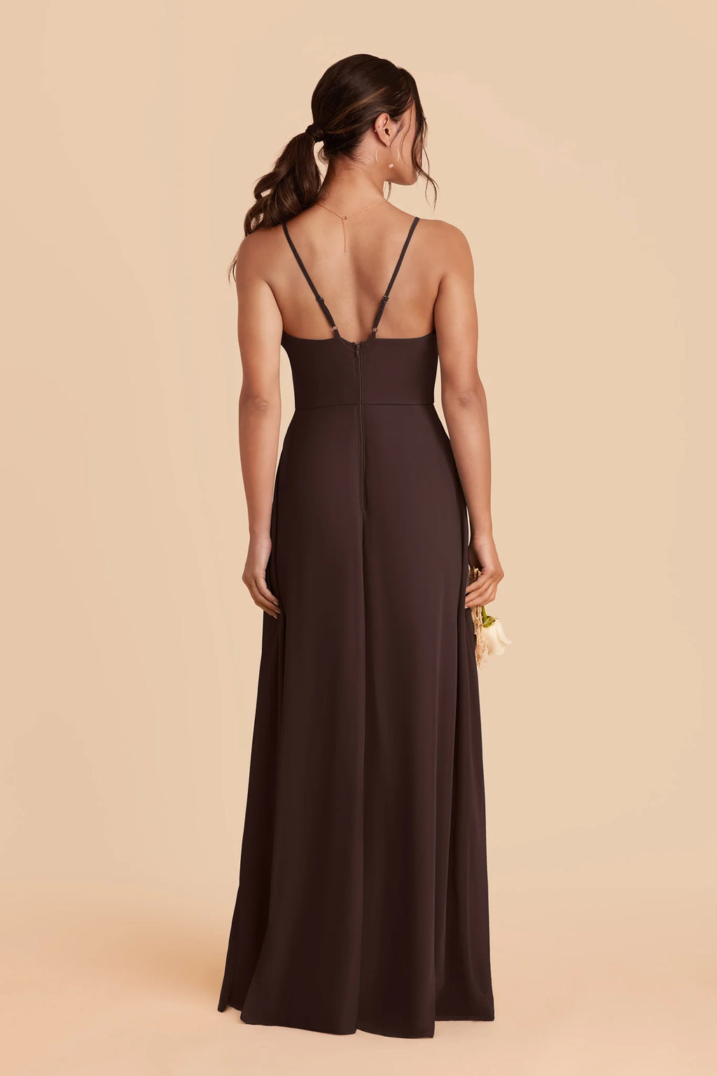 Margot Café Noir back view bridesmaid dress