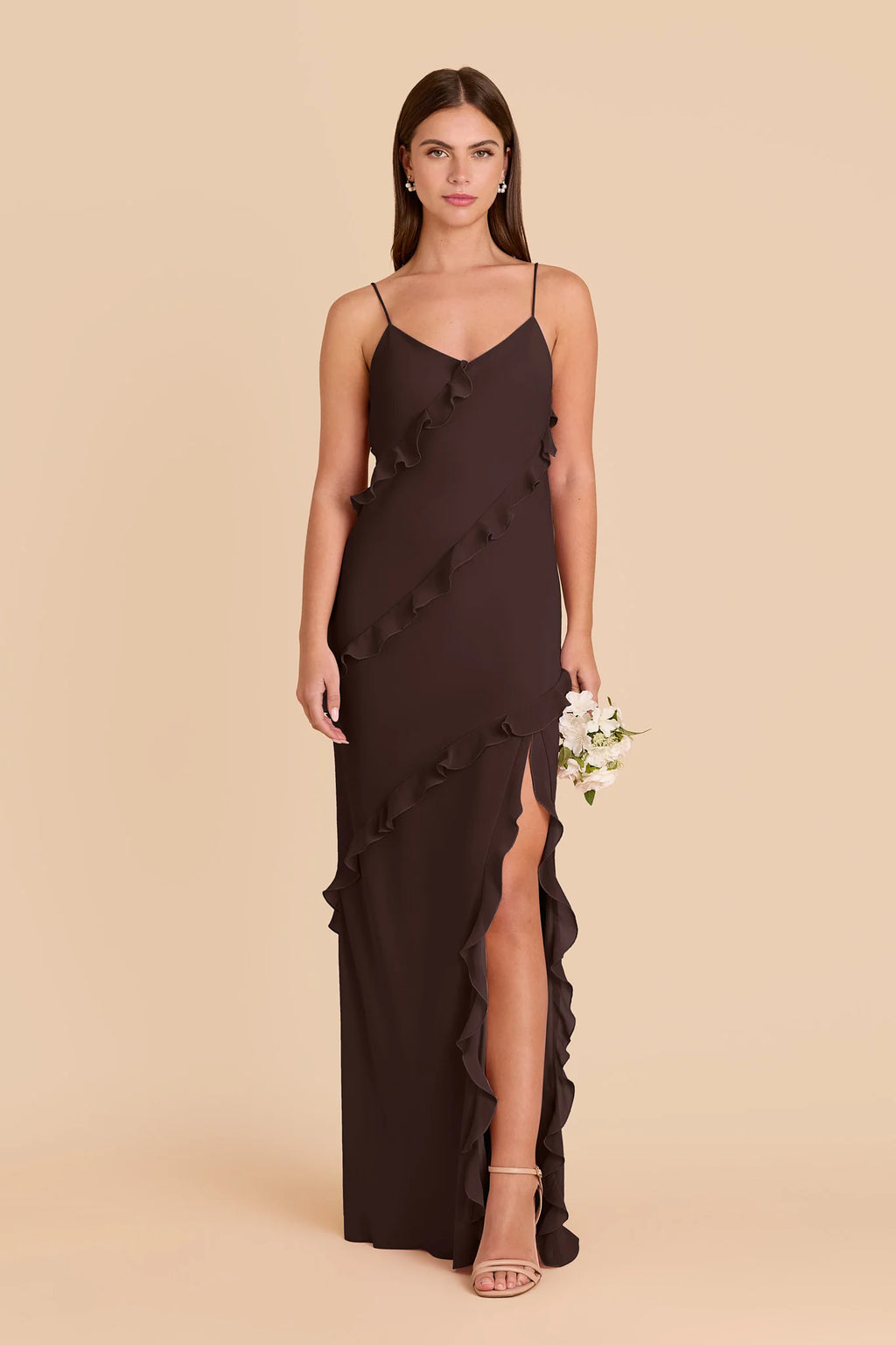 Vivienne Café Noir front view bridesmaid dress