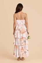 Calista Champagne Cascadia Bouquet back view bridesmaid dress