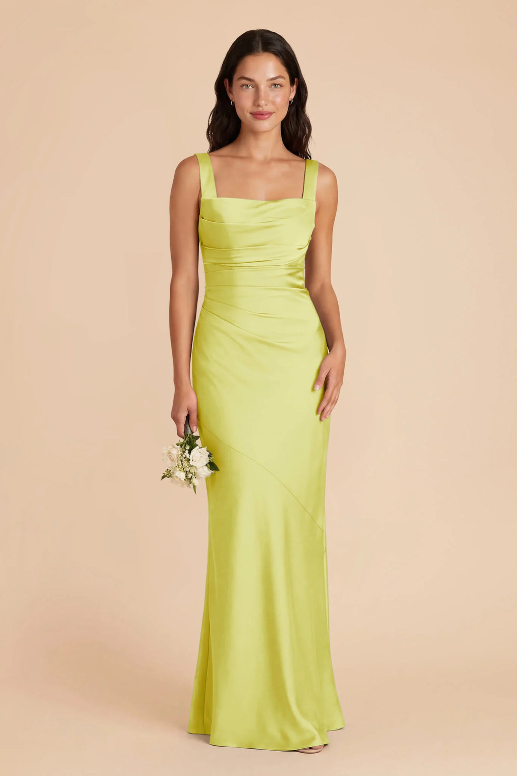 Colette Chartreuse front view bridesmaid dress