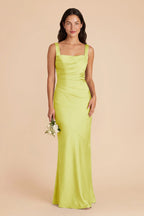 Colette Chartreuse front view bridesmaid dress