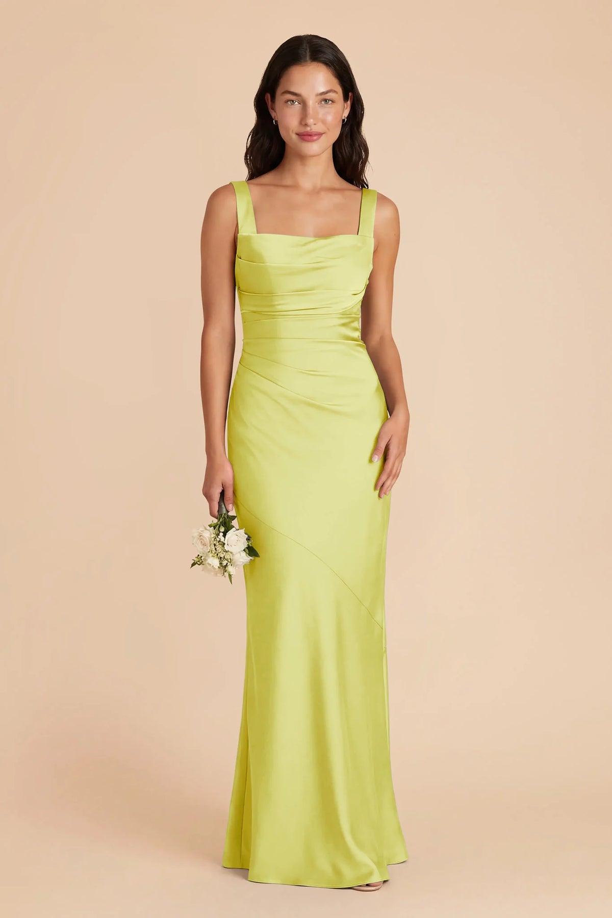 Colette Chartreuse front view bridesmaid dress