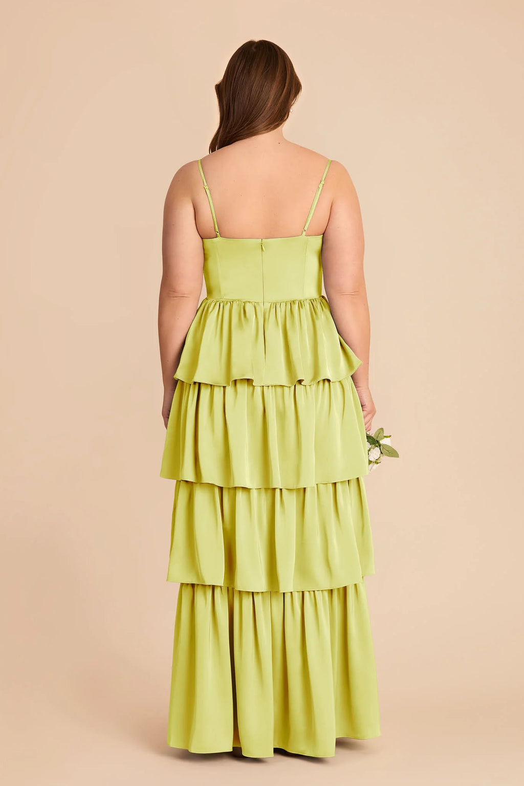 Calista Chartreuse back view bridesmaid dress