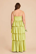 Calista Chartreuse back view bridesmaid dress