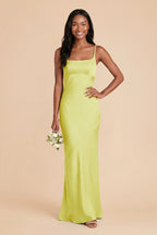 Noelle Chartreuse front view bridesmaid dress