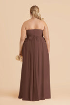 Elodie Chocolate Brown back view bridesmaid dress