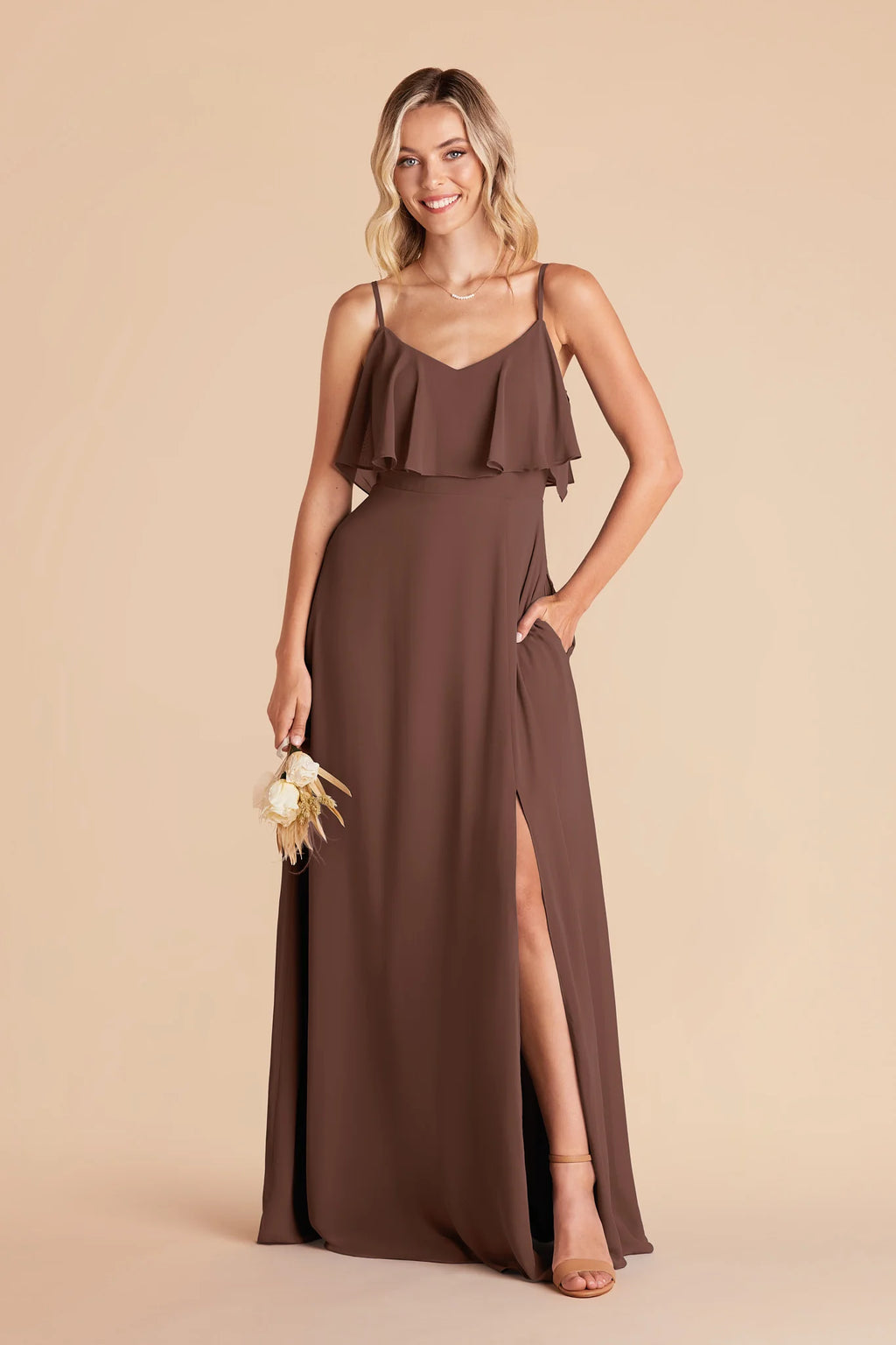 Genevieve Chocolate Brown alternate view 2 bridesmaid dress
