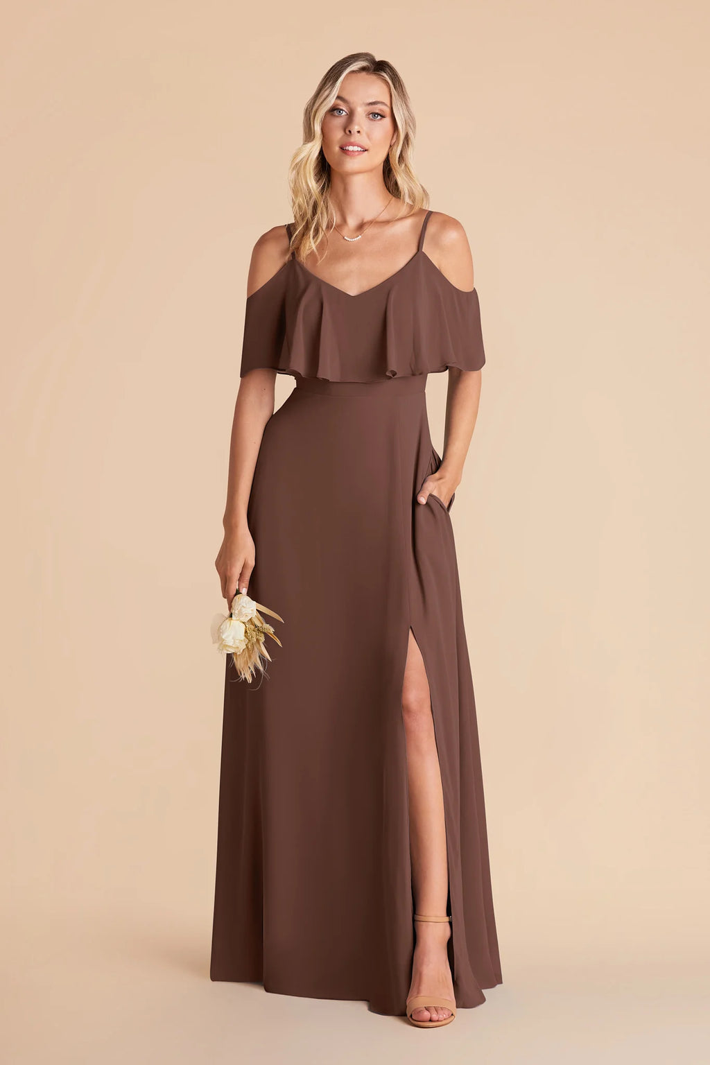 Genevieve Chocolate Brown alternate view 3 bridesmaid dress