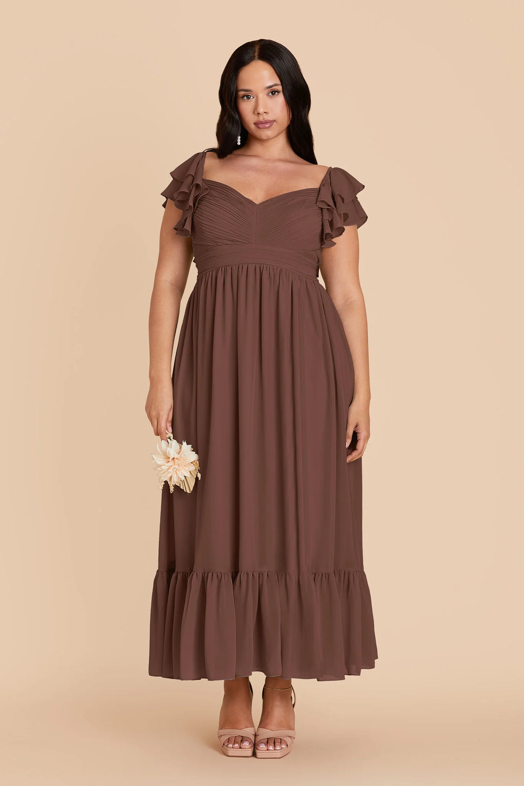 Talia Chocolate Brown alternate view 1 bridesmaid dress