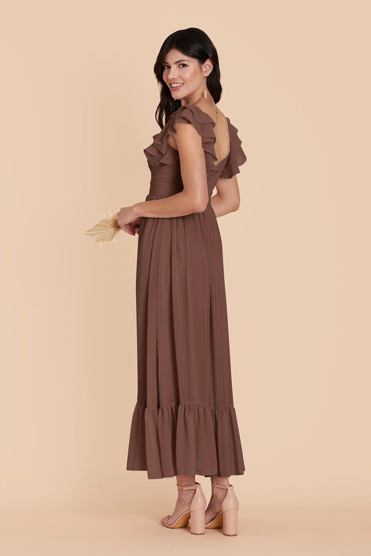 Talia Chocolate Brown alternate view 3 bridesmaid dress
