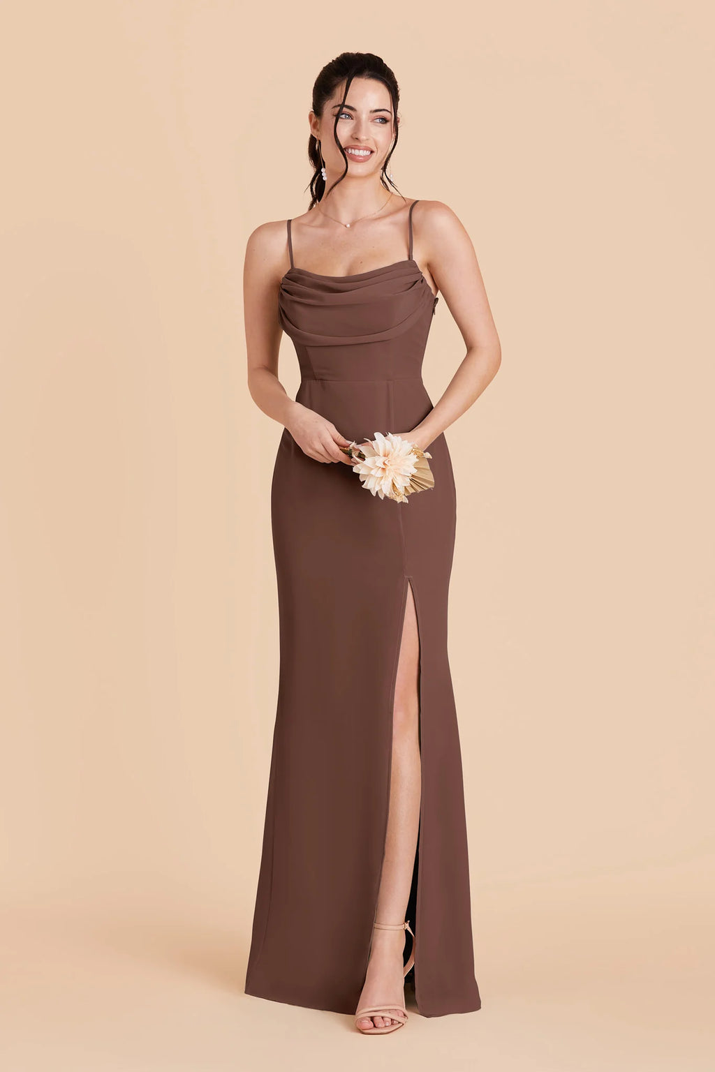 Odessa Chocolate Brown alternate view 3 bridesmaid dress