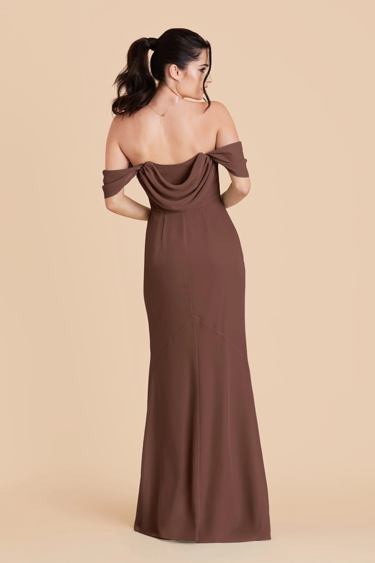 Odessa Chocolate Brown alternate view 5 bridesmaid dress