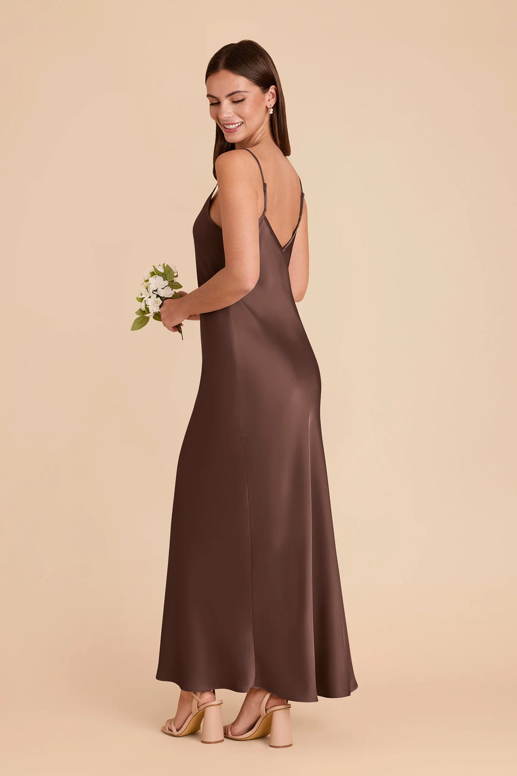 Amara Chocolate Brown alternate view 3 bridesmaid dress