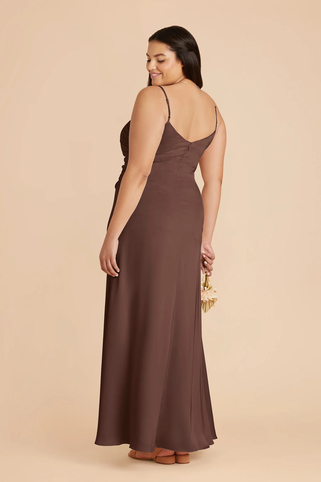 Elara Chocolate Brown back view bridesmaid dress