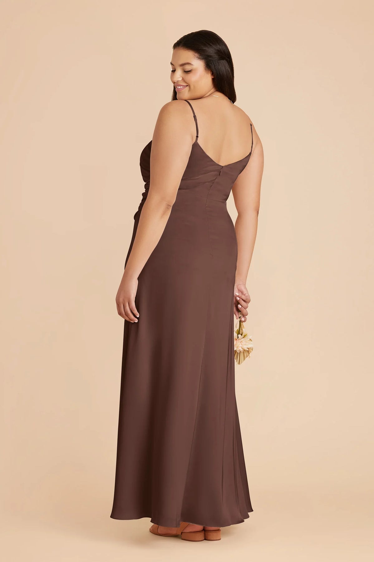 Elara Chocolate Brown back view bridesmaid dress