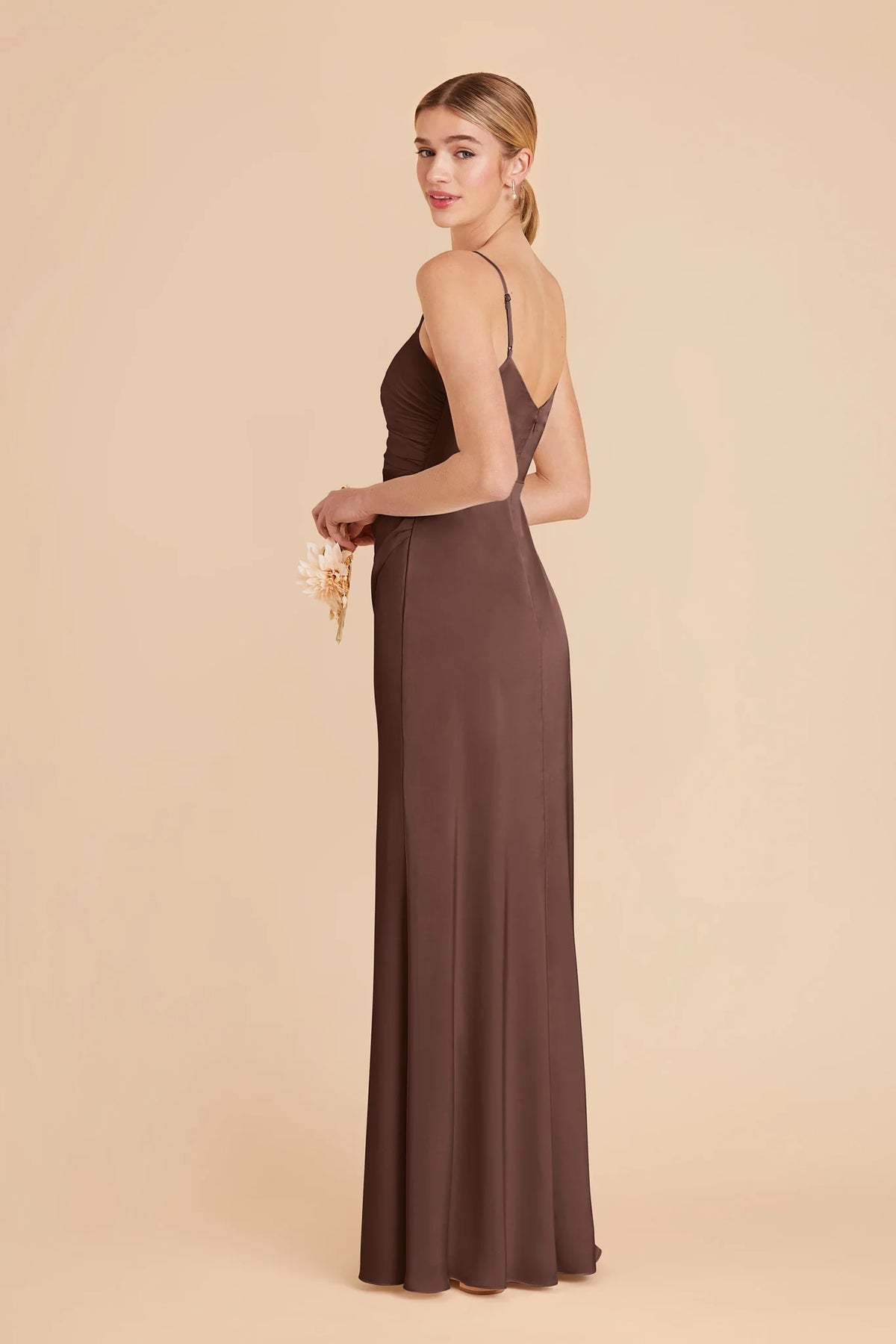 Elara Chocolate Brown alternate view 3 bridesmaid dress