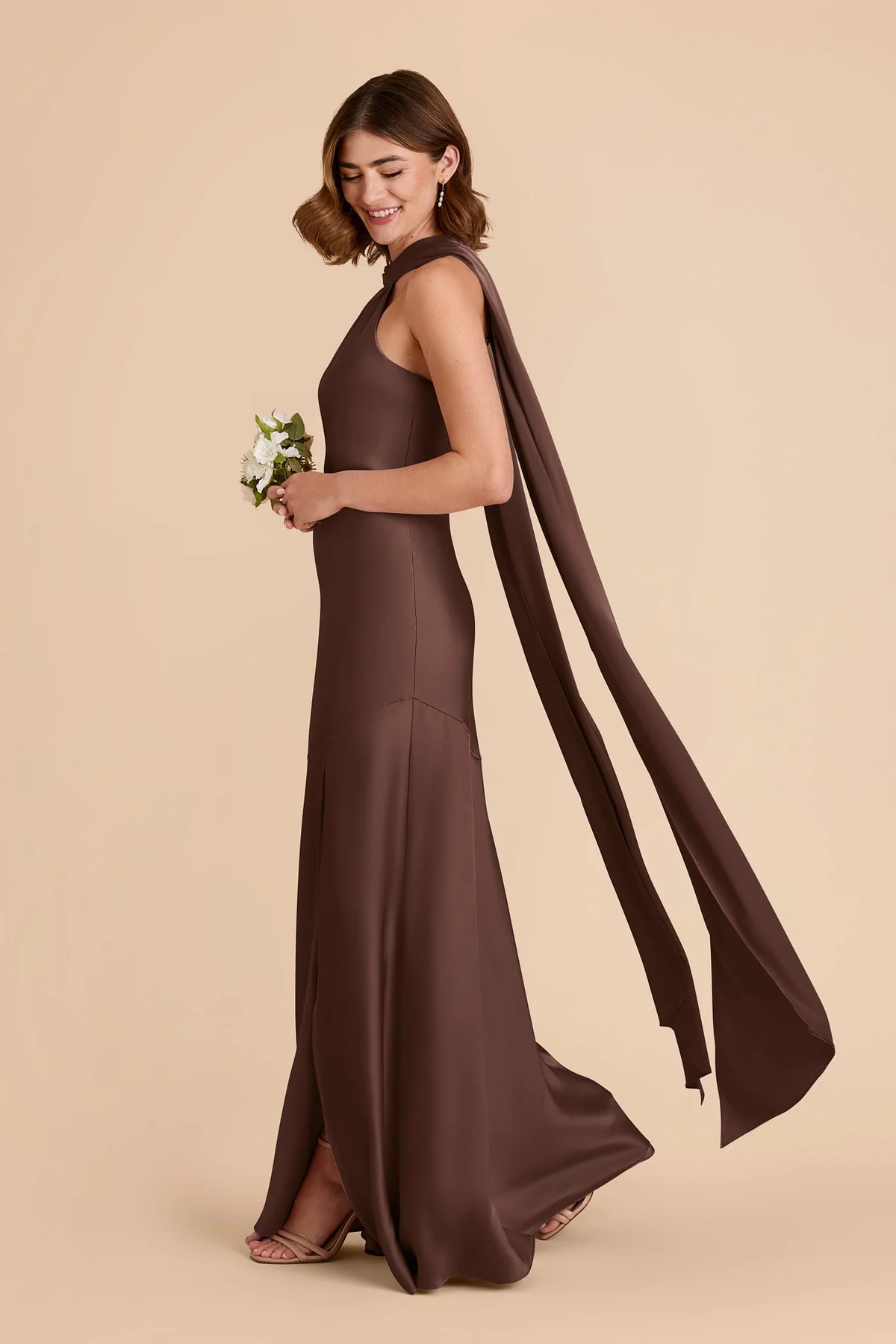 Camille Chocolate Brown alternate view 3 bridesmaid dress