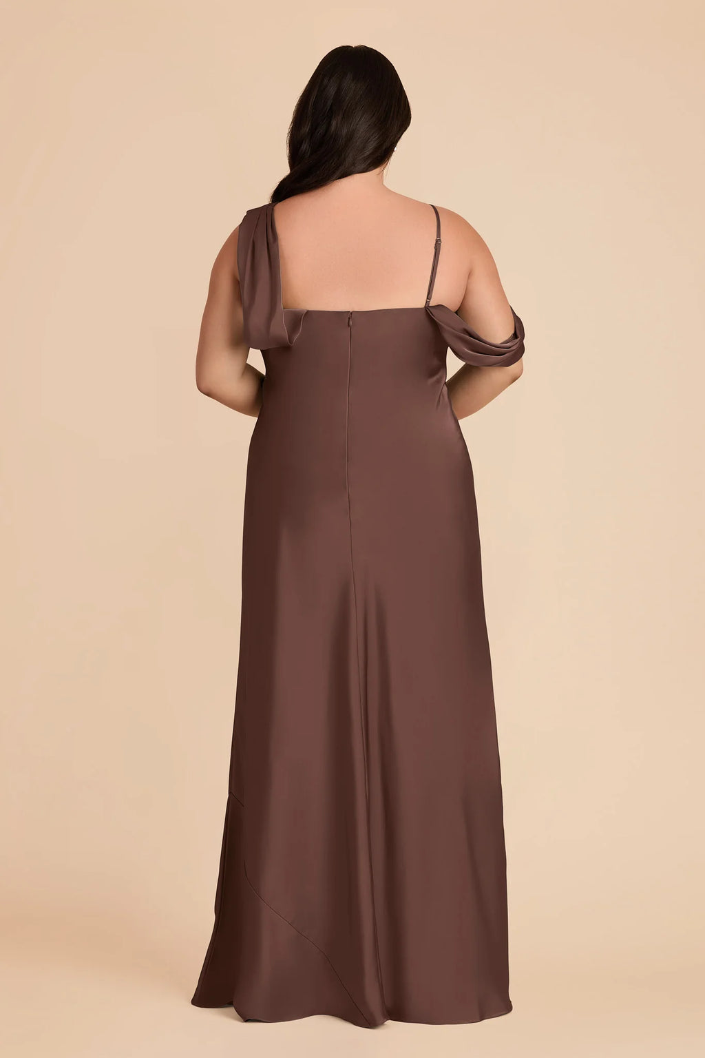 Thalia Chocolate Brown back view bridesmaid dress
