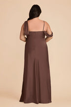 Thalia Chocolate Brown back view bridesmaid dress