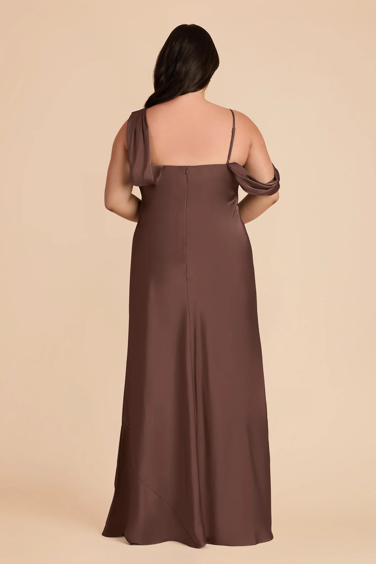 Thalia Chocolate Brown back view bridesmaid dress