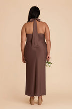 Seraphine Chocolate Brown back view bridesmaid dress