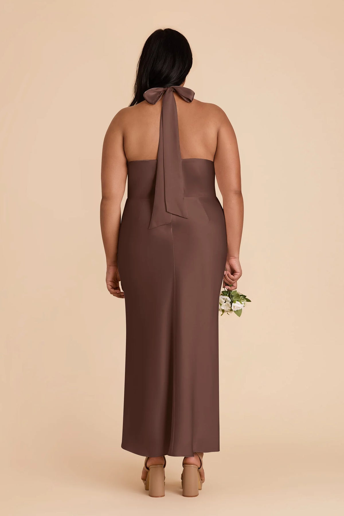 Seraphine Chocolate Brown back view bridesmaid dress