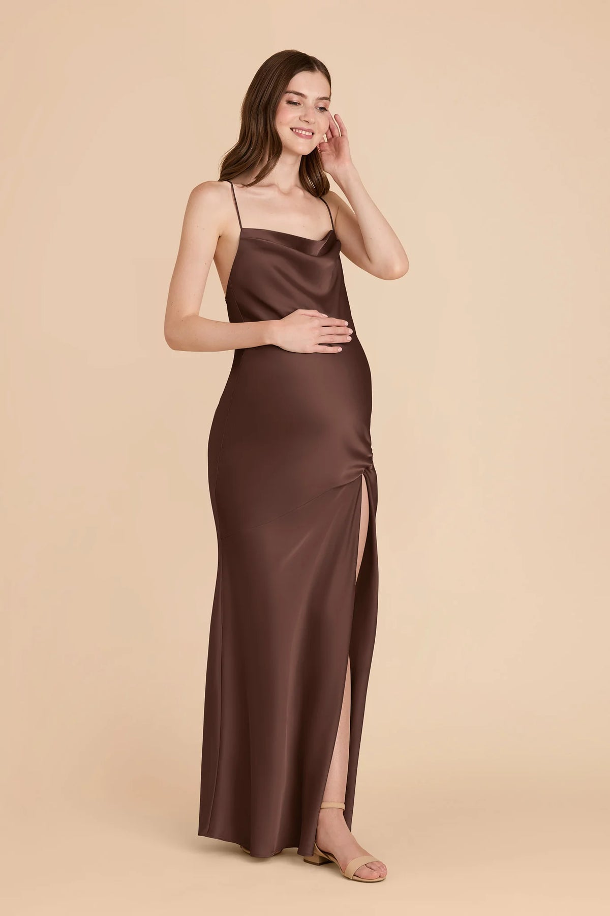 Estelle Chocolate Brown alternate view 2 bridesmaid dress