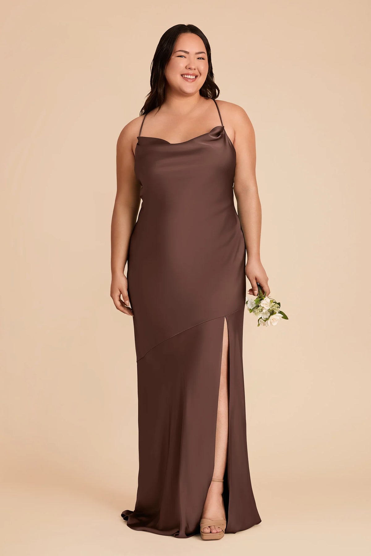 Estelle Chocolate Brown alternate view 1 bridesmaid dress