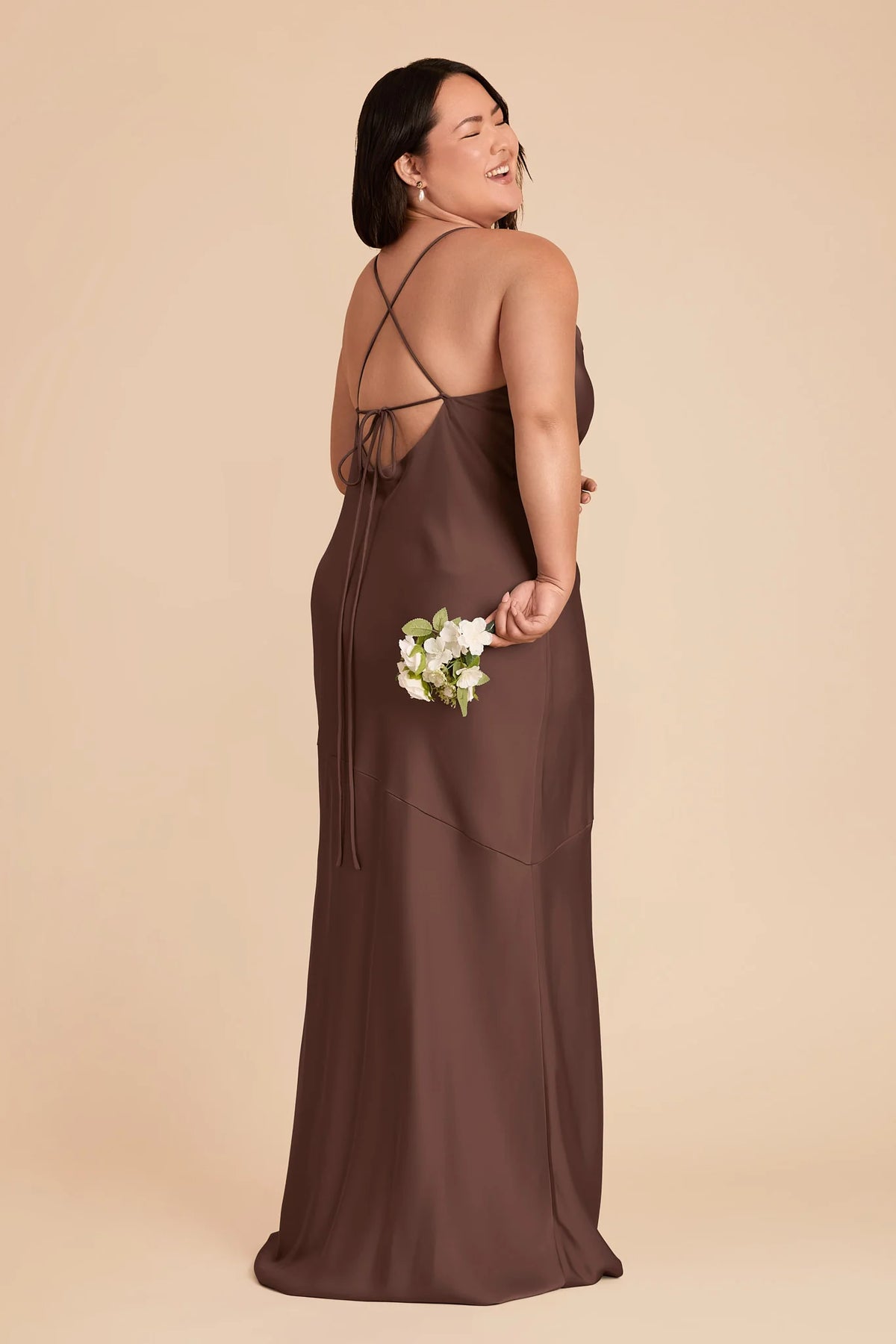 Estelle Chocolate Brown alternate view 7 bridesmaid dress