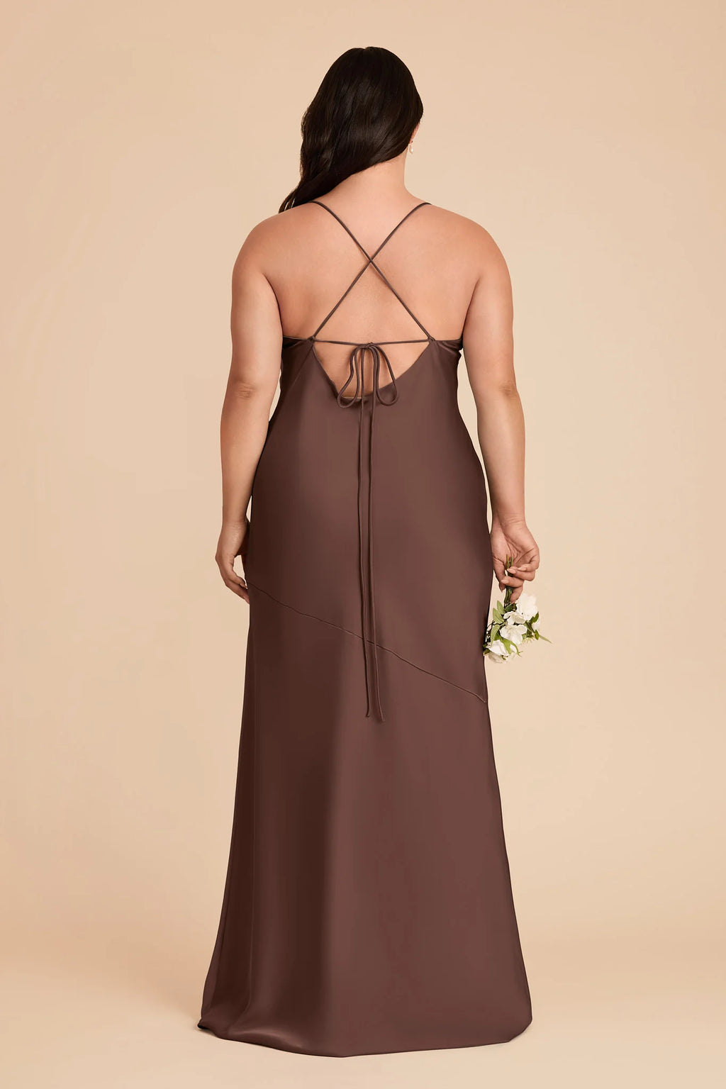 Estelle Chocolate Brown back view bridesmaid dress
