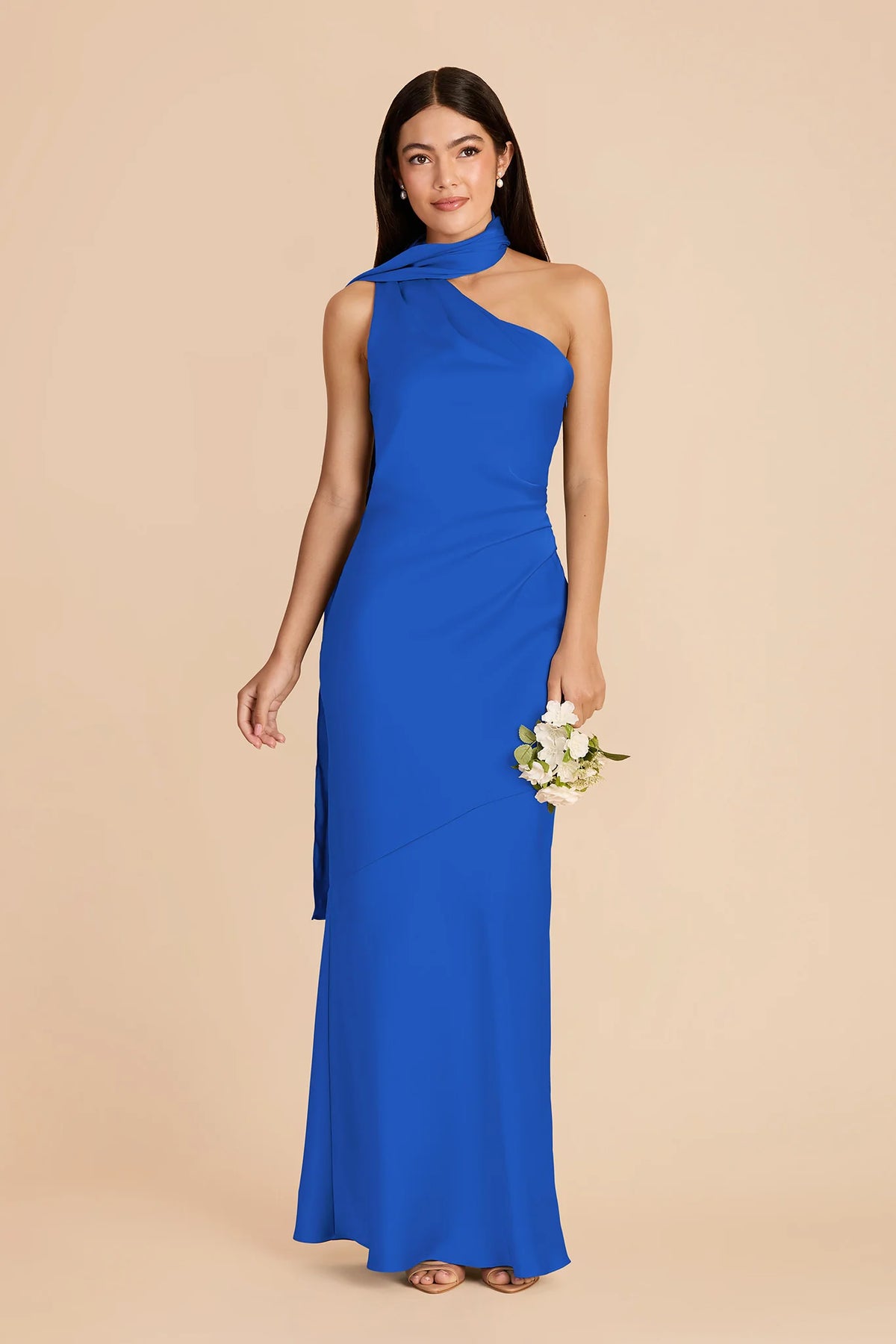Ariadne Cobalt Blue front view bridesmaid dress