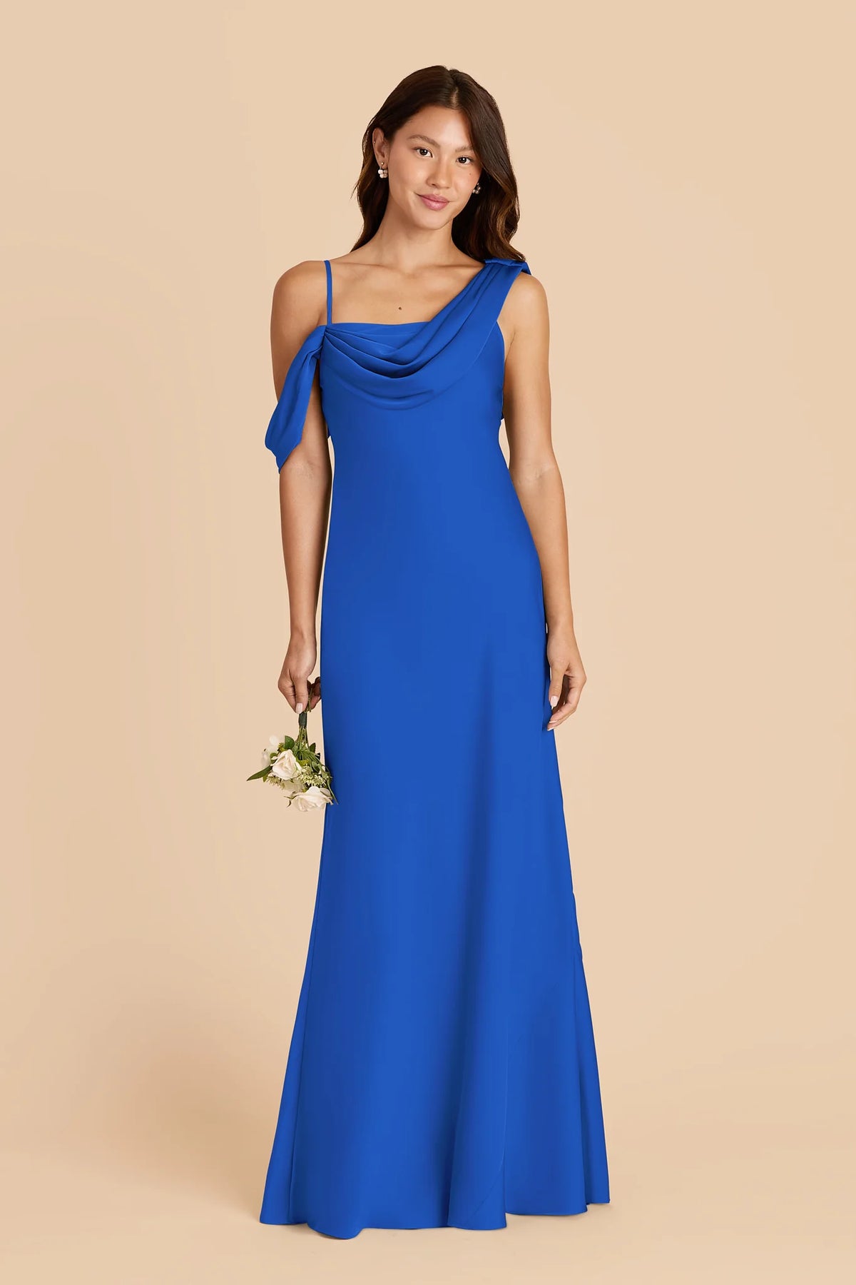 Thalia Cobalt Blue front view bridesmaid dress