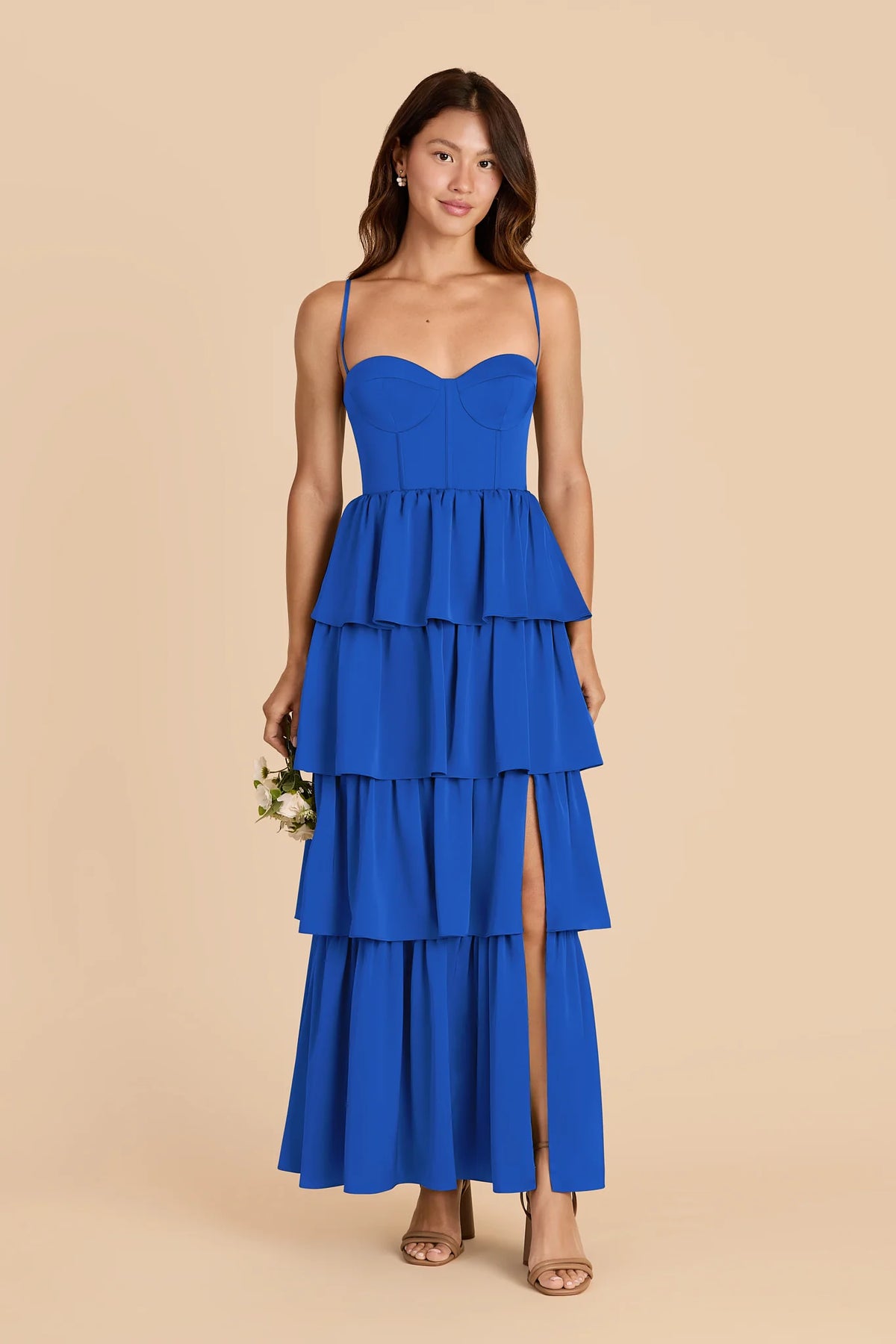 Calista Cobalt Blue front view bridesmaid dress