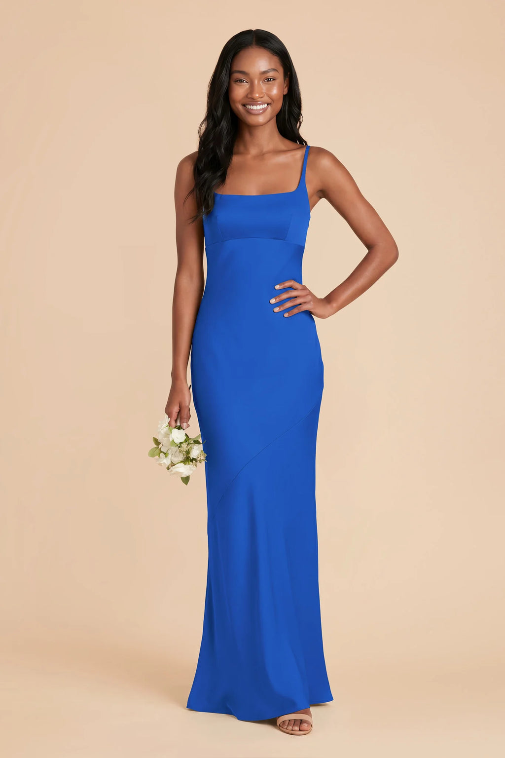 Noelle Cobalt Blue front view bridesmaid dress