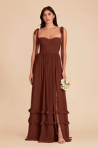 Daphne Cognac front view bridesmaid dress