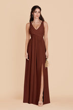 Annelise Cognac front view bridesmaid dress