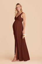 Annelise Cognac back view bridesmaid dress