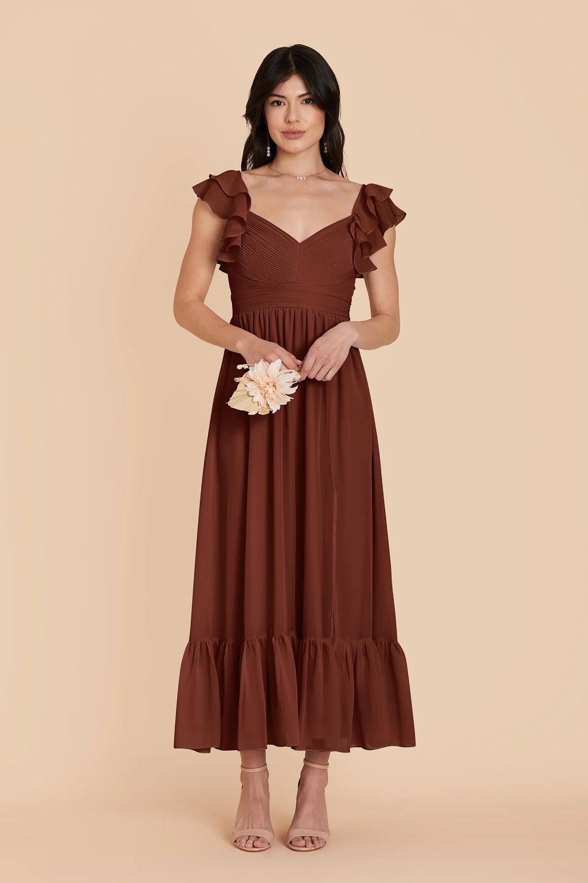 Talia Cognac alternate view 2 bridesmaid dress